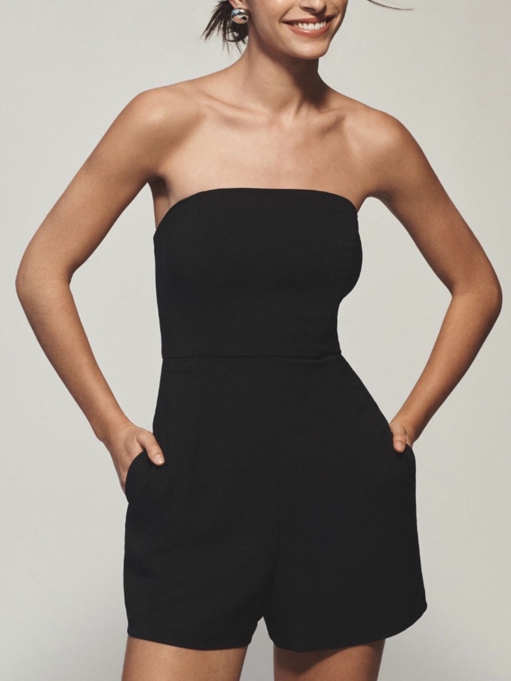 Anthropologie Strapless Black Romper